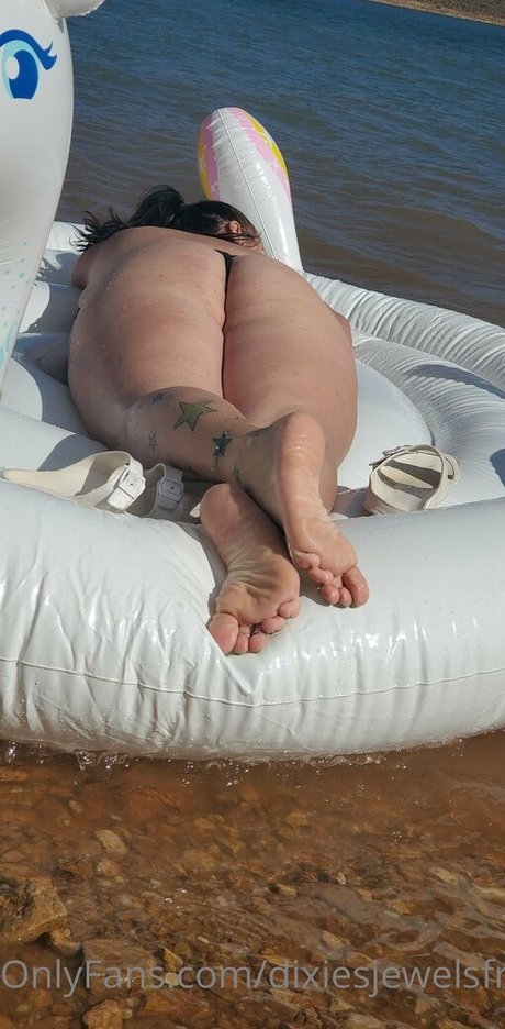Naakte gelekte OnlyFans-foto van Dixiesjewelsfree