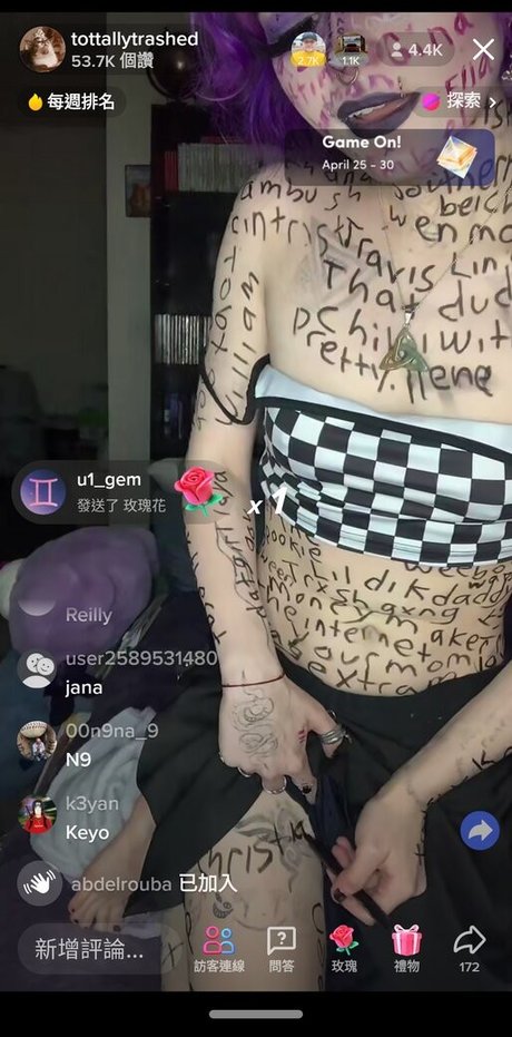 Naakte gelekte OnlyFans-foto van Tottallytrashed