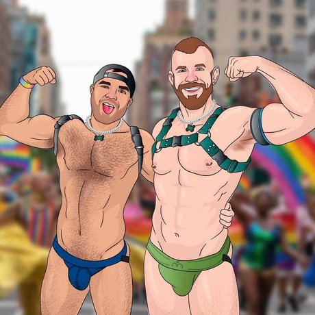 Naakte gelekte OnlyFans-foto van Musclepup Badge