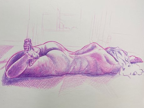 Naakte gelekte OnlyFans-foto van Nsfw Artist