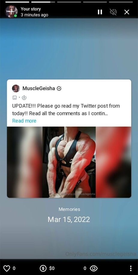 Naakte gelekte OnlyFans-foto van Musclegeisha