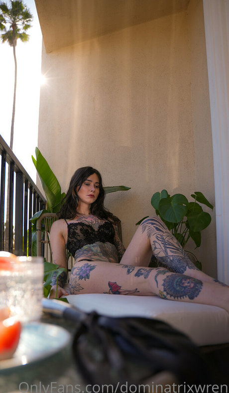 Naakte gelekte OnlyFans-foto van Dominatrixwren